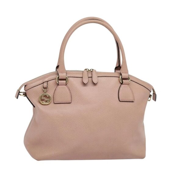 GUCCI Hand Bag Leather Outlet Pink Gold 449651 Auth bs26235 - Picture 1 of 16